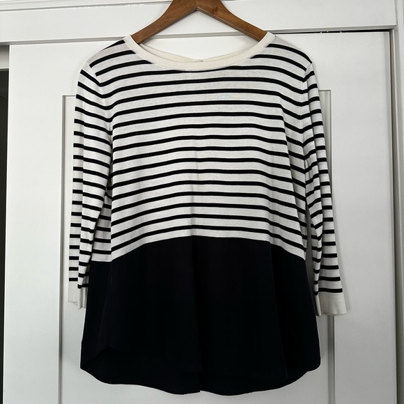 COS silk layer striped 3/4 sleeve blouse size medium - Picture 3 of 8